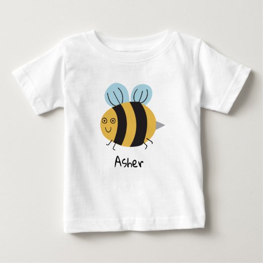 Personalisierte Kleine Biene Baby T-shirt (Vorderseite)
