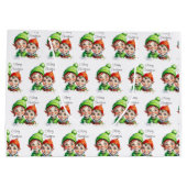 Personalisierte kleine Elfen Weihnachten Große Geschenktüte (Rückseite)
