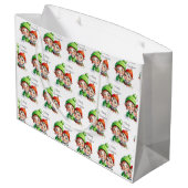 Personalisierte kleine Elfen Weihnachten Große Geschenktüte (Rückseite Schrägansicht)