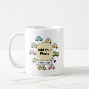 Personalisierte kleine Fahrer-Autos-LKWs-Foto Kaffeetasse