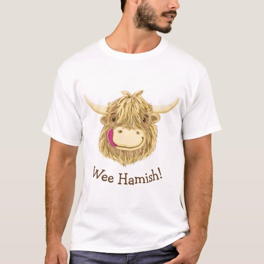 Personalisierte kleine Hamish Hochland-Kuh T-Shirt (Vorderseite)