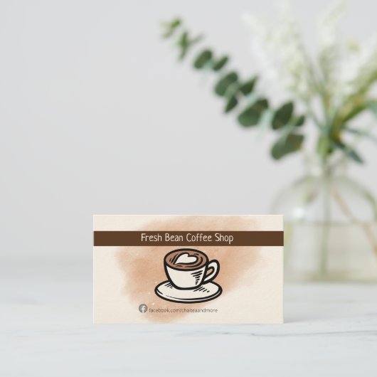 Personalisierte kleine Kaffeekarte Visitenkarte (Stehend Vorderseite)