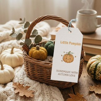 Personalisierte Kleine Kürbis Babydecke Geschenkanhänger