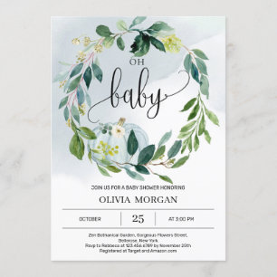 Personalisierte kleine Kürbis-Babydusche Einladung