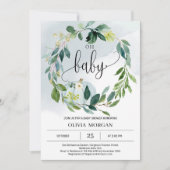 Personalisierte kleine Kürbisbrunnendusche Einladung (Vorderseite)