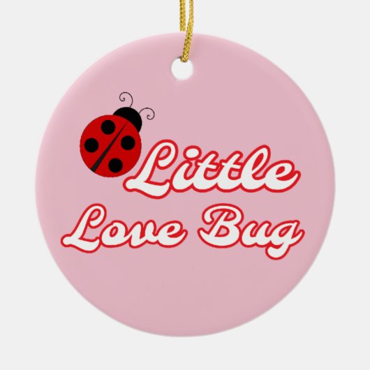 Personalisierte kleine Liebe Bug Ladybug Tree Keramik Ornament (Vorne)