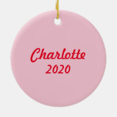 Personalisierte kleine Liebe Bug Ladybug Tree Keramik Ornament (Hinten)