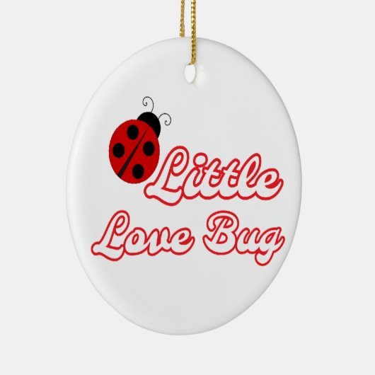 Personalisierte kleine Liebe Bug Ladybug Tree Keramik Ornament (Rechts)