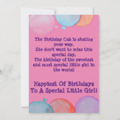 Personalisierte kleine Mädchen Geburtstagskarte Dankeskarte (Rückseite)