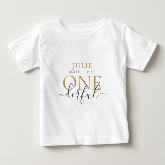 Personalisierte Kleine Miss ONEderful Baby T - Shi Baby T-shirt (Vorderseite)