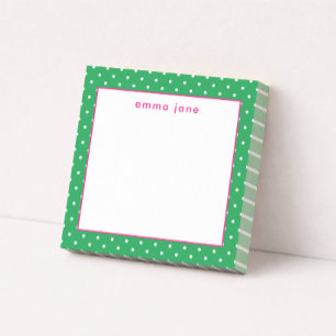 Personalisierte Kleine Punkte Rosa und Grün Post-it Klebezettel