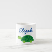 Personalisierte kleine Tasse mit grüner Schildkröt (Vorderseite)