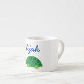 Personalisierte kleine Tasse mit grüner Schildkröt (Vorderseite Rechts)