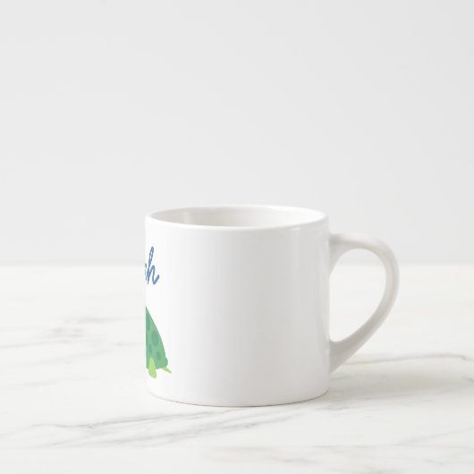 Personalisierte kleine Tasse mit grüner Schildkröt (Rechts)