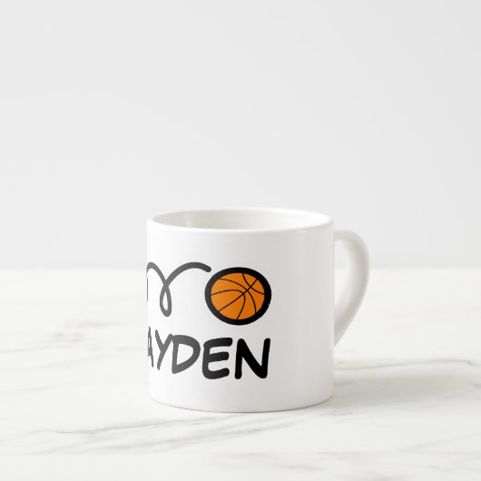 Personalisierte kleine Tasse mit niedlichem Basket (Vorderseite Rechts)