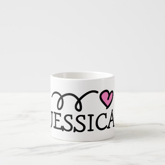 Personalisierte kleine Tasse mit niedlichem rosa H (Vorderseite)