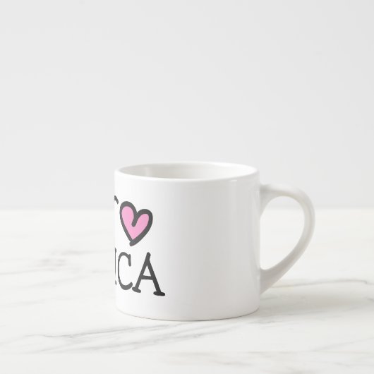 Personalisierte kleine Tasse mit niedlichem rosa H (Rechts)