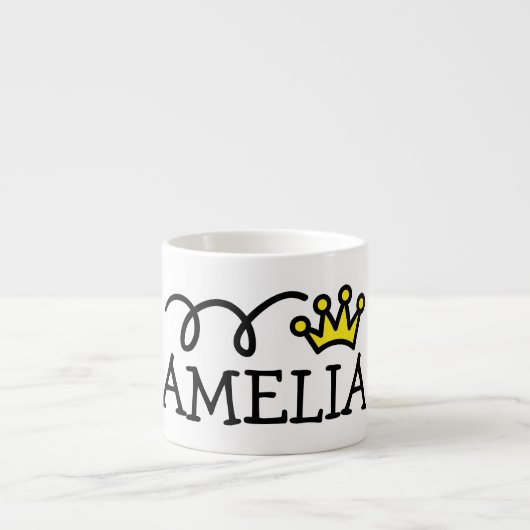Personalisierte kleine Tasse mit Prinzessin (Vorderseite)