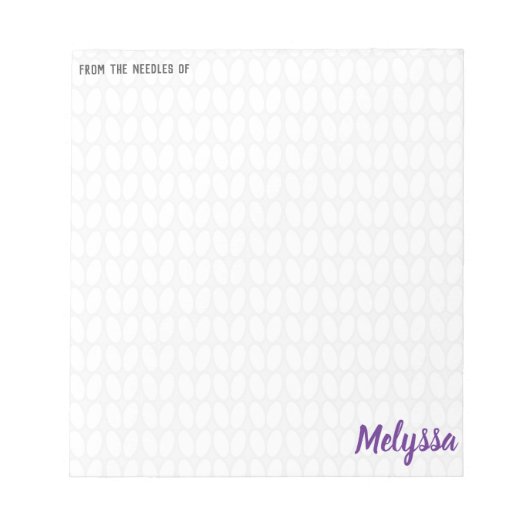 Personalisierte Knitterstich Notizblock (Vorderseite)