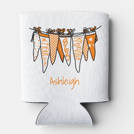 Personalisierte Knoxville Orange & White Pennant Dosenkühler (Rückseite)