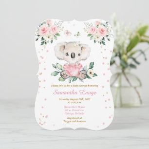 Personalisierte Koala-Baby-Party-Vorlage Einladung