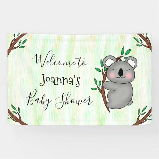 Personalisierte Koala Bear Babydusche Banner (Horizontal)