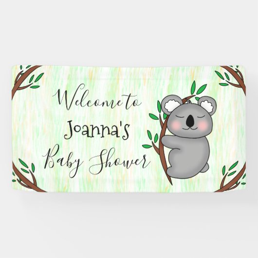 Personalisierte Koala Bear Babydusche Banner (Horizontal)