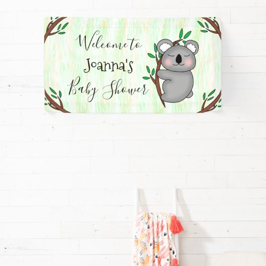 Personalisierte Koala Bear Babydusche Banner (InSitu)