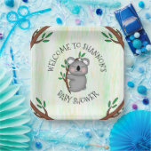 Personalisierte Koala Bear Themed Baby Dusche Pappteller (Party)