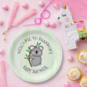 Personalisierte Koala Bear Themed Baby Dusche Pappteller (Party)