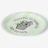 Personalisierte Koala Bear Themed Baby Dusche Pappteller (Schrägansicht)