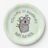 Personalisierte Koala Bear Themed Baby Dusche Pappteller (Vorderseite)