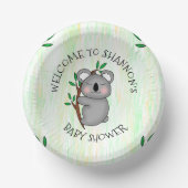 Personalisierte Koala Bear Themed Baby Dusche Pappteller (Vorderseite)