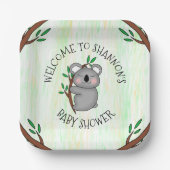 Personalisierte Koala Bear Themed Baby Dusche Pappteller (Vorderseite)