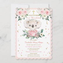 Personalisierte Koala-Taufe und erster Geburtstag