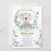 Personalisierte Koala-Taufvorlage Einladung (Vorderseite)