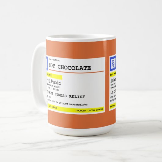 Personalisierte Kochschokolade Kaffeetasse (Vorderseite Links)