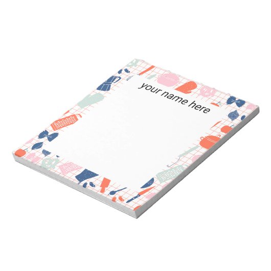 Personalisierte Kochzeile Notepad Notizblock (Rotiert)