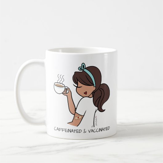 Personalisierte koffeinierte und geimpfte Kaffee-T Kaffeetasse (Links)