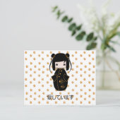 Personalisierte Kokeshi-Puppe, Postkarte (Stehend Vorderseite)