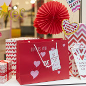 Personalisierte Kokette rosa Herzen für Paare Große Geschenktüte