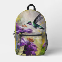 Personalisierte Kolibri-Schultasche, Natur