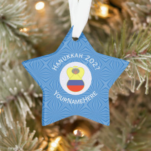 Personalisierte kolumbianische Abuela Engel Chanuk Ornament