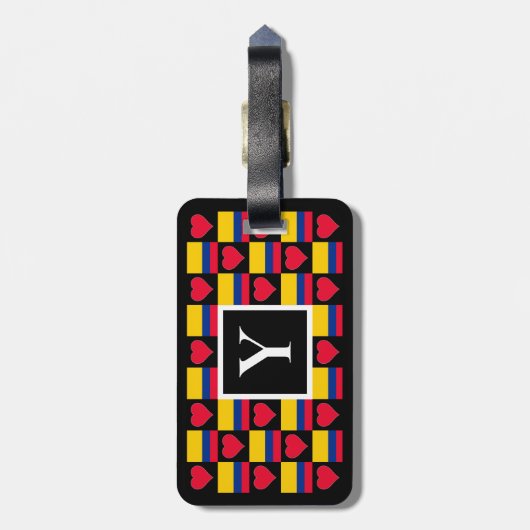 Personalisierte kolumbianische Flagge Custom Lette Gepäckanhänger (Rückseite vertikal)