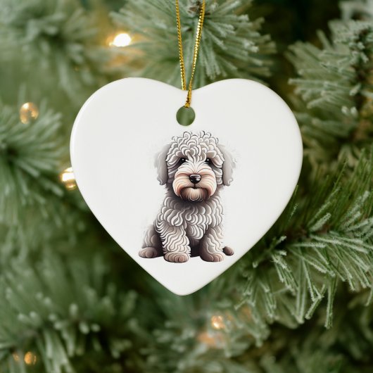 Personalisierte Komondor Puppy Keramik Ornament (Baum)