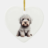 Personalisierte Komondor Puppy Keramik Ornament (Vorne)