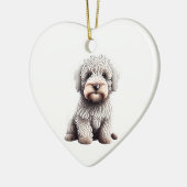 Personalisierte Komondor Puppy Keramik Ornament (Links)