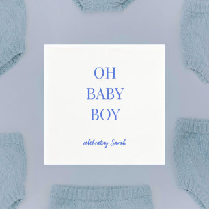 Personalisierte königsblaue Babyparty für Jungen Serviette