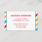 Personalisierte Kontaktkarten für das Sommercamp Visitenkarte (Rückseite)