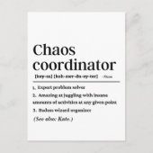 Personalisierte Koordinatorendefinition von Funny Postkarte (Vorderseite)